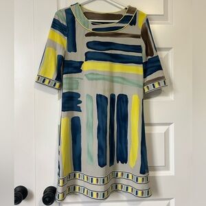 BCBGMaxAzria Abstract Striped Shift Dress